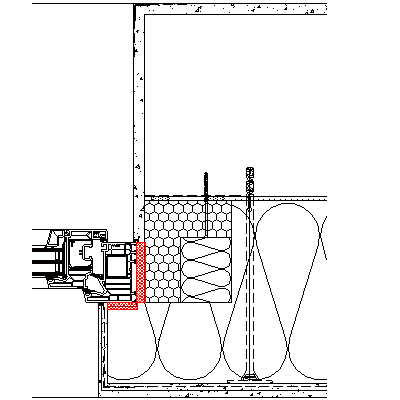 předsazená montáž okna - ostění - typ 3 profil 120 mm